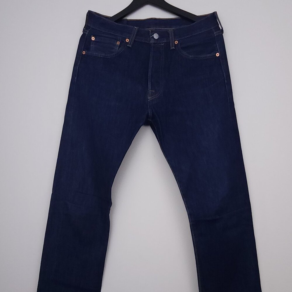 32x34 Levi's 501 Rinse Blue Jeans 100% Cotton with Button Fly